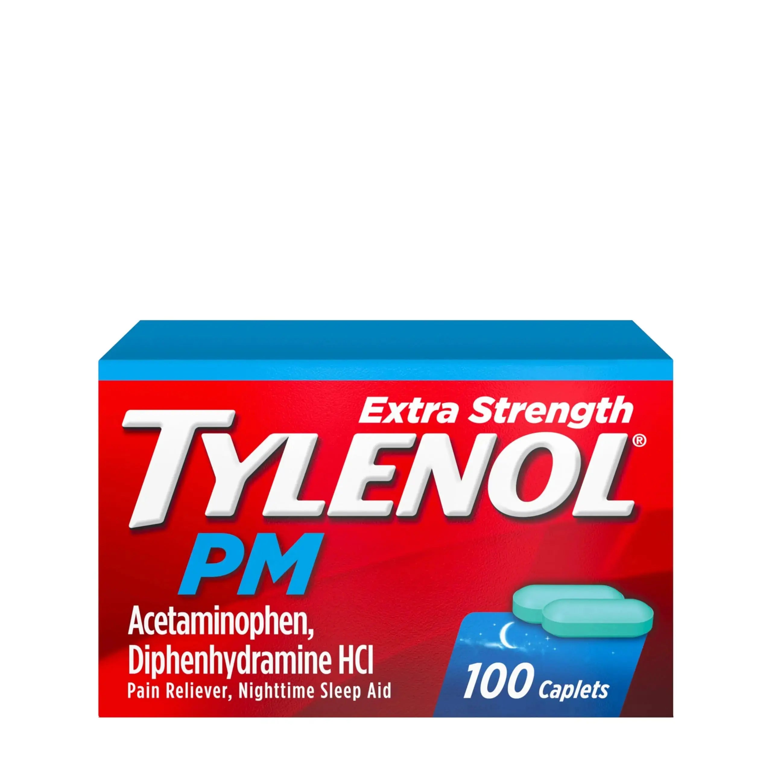 Tylenol PM Extra Strength Nighttime Pain Reliever & Sleep Aid Caplets, Fast, Strong Pain Relief, 500 mg Acetaminophen & 25 mg Diphenhydramine HCl, Non-Habit Forming Medicine for Aches & Cramps, 100 Ct TylenolAu supplements