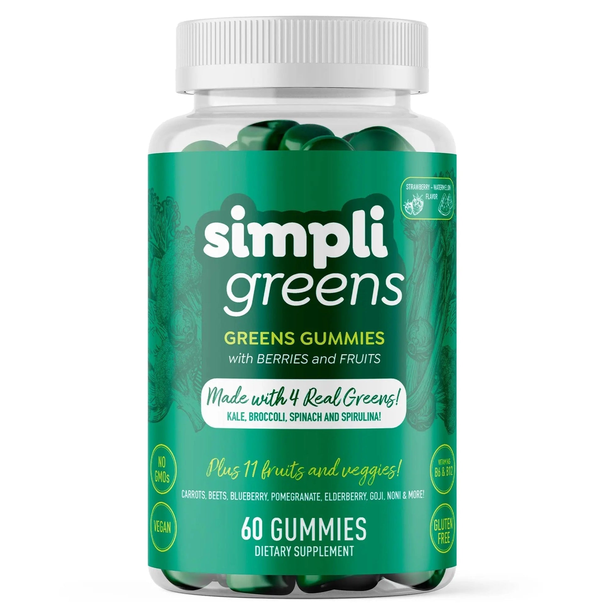 SIMPLI GREENS Vegan Superfood Gummies Supplement – 60 Count – Nutrient-Rich Gummy Vitamins – Supports Overall Wellness SIMPLI GREENSAu supplements