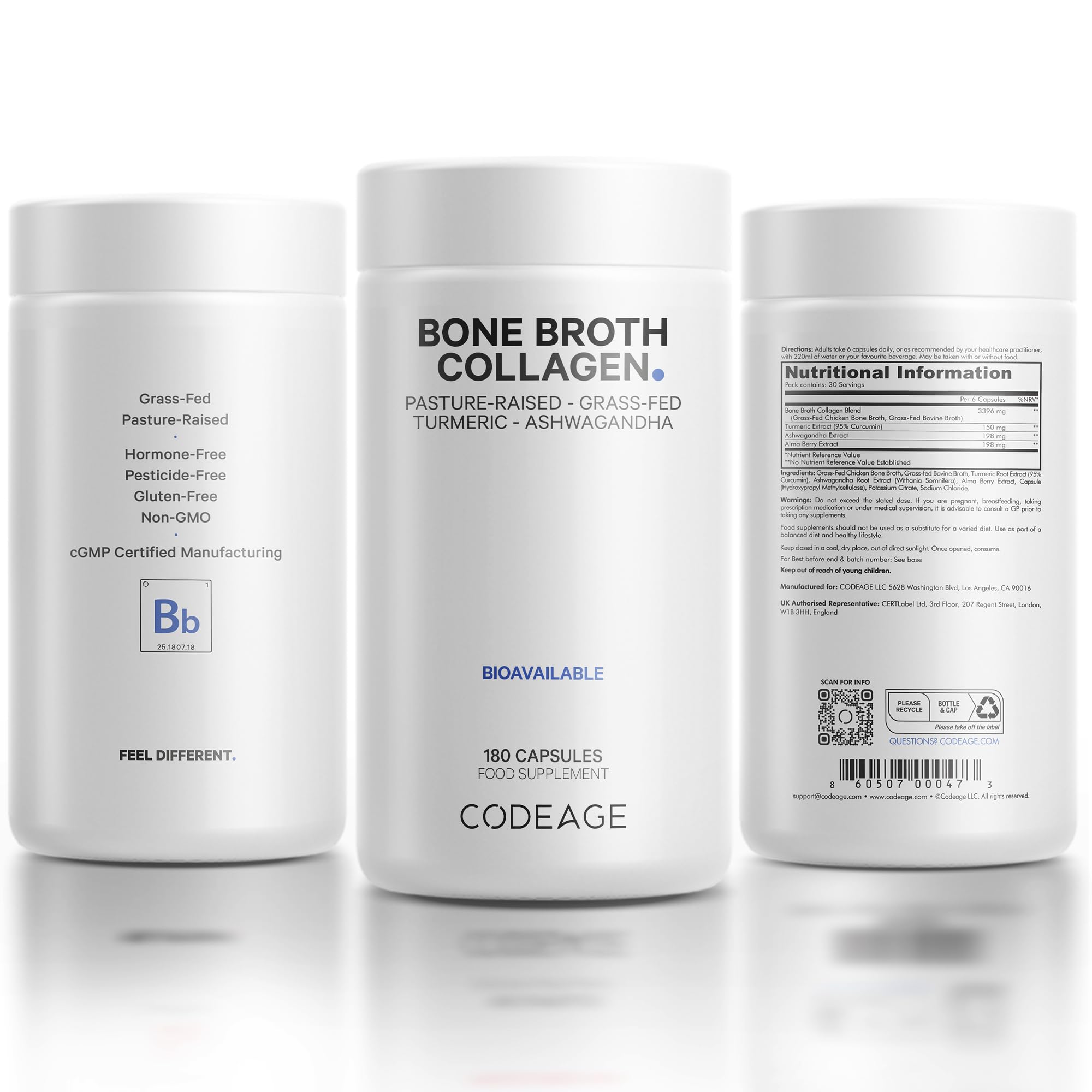 Codeage Bone Broth Collagen Capsules Grass Fed - Pasture Raised Chicken Bone Broth Collagen CodeageAu supplements