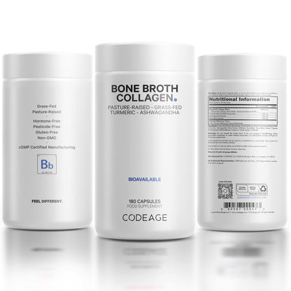 Codeage Bone Broth Collagen Capsules Grass Fed - Pasture Raised Chicken Bone Broth Collagen CodeageUS supplements