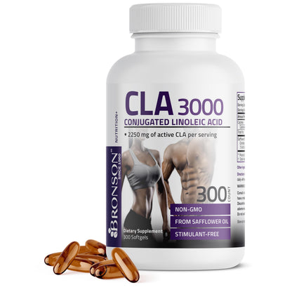 Bronson CLA 3000 Extra High Potency Supports Healthy Weight Management Lean Muscle Mass Non-Stimulating BronsonUS supplements