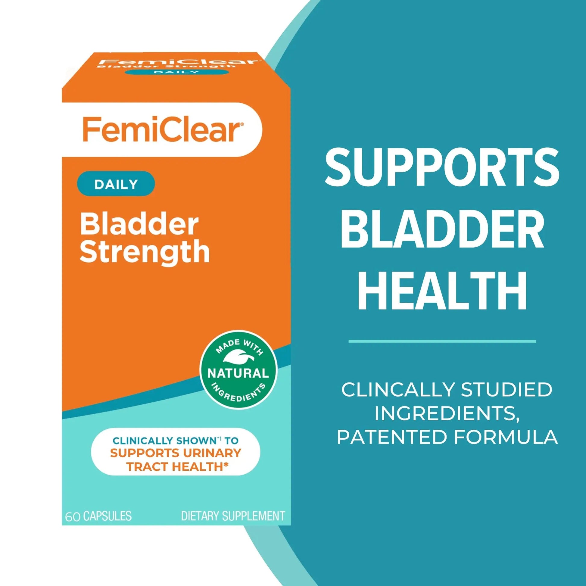 FemiClear Bladder Strength Supplement | Bladder Control & Wellness | 60 Capsules, 30 Day Supply | Made with Natural Ingredients | for Women & Men FemiClearAu supplements