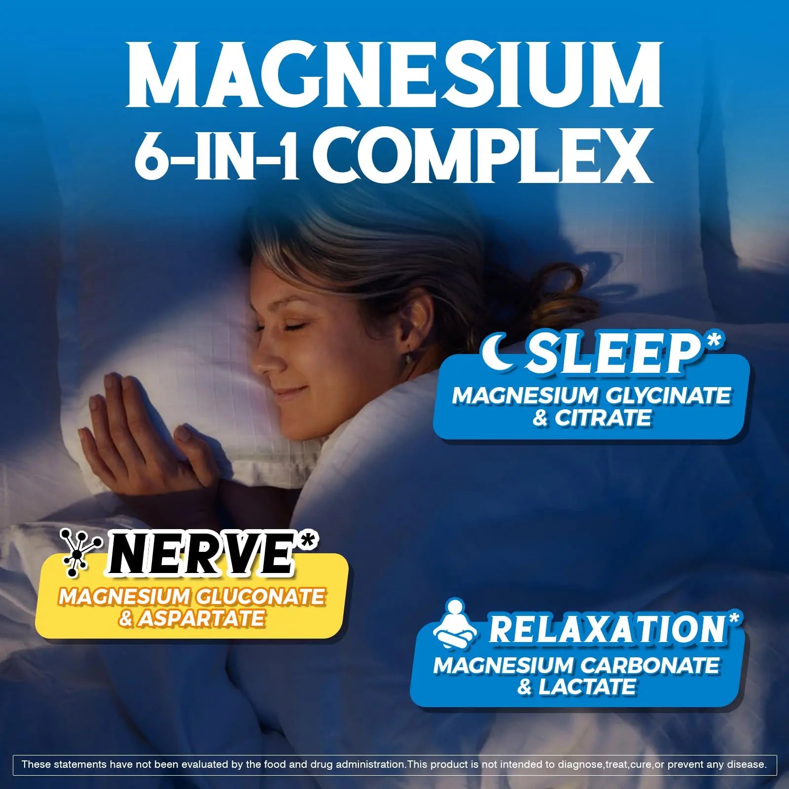 Vitalibre 6 in 1 Magnesium Complex for Women Men, 260mg Elemental Magnesium | Max Absorption | Chelated Magnesium Supplement for Bone, Relaxation & Nerves Support | Non-GMO, 120 Vegan Capsules Vitalibrenz supplements