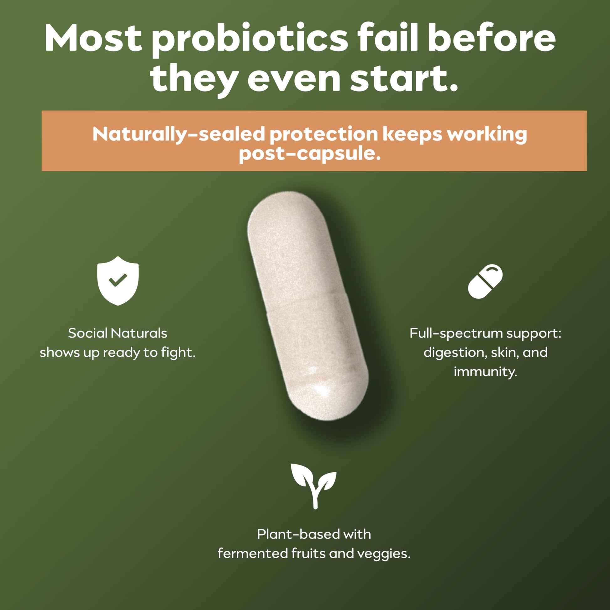 Social Naturals Daily Probiotic | 20 Billion CFU | Multi-Strain with Prebiotic + Postbiotic | Gut Health & Digestion Support | Vegan | 30 Capsules Social NaturalsAu supplements
