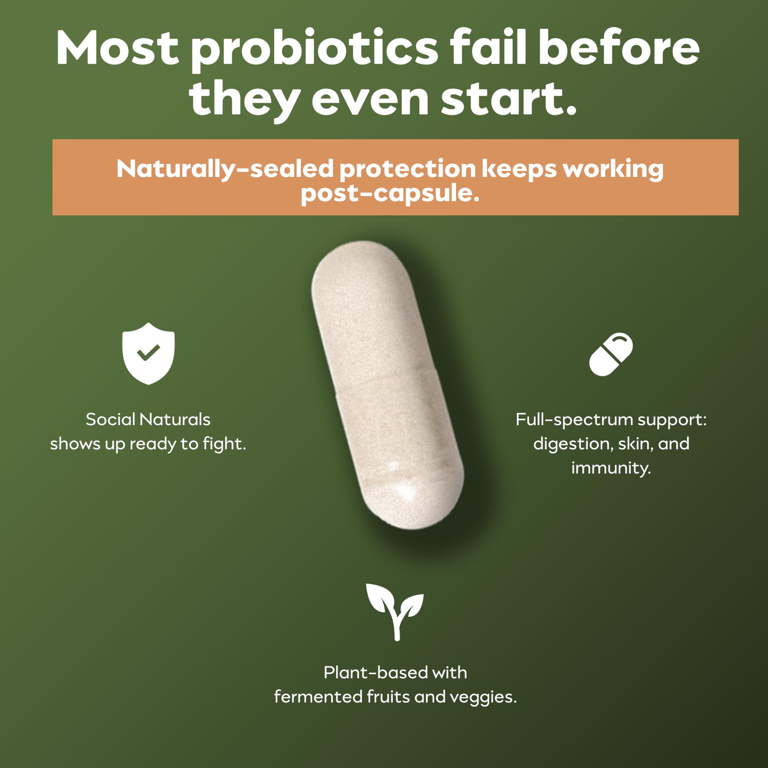 Social Naturals Daily Probiotic | 20 Billion CFU | Multi-Strain with Prebiotic + Postbiotic | Gut Health & Digestion Support | Vegan | 30 Capsules Social NaturalsAu supplements
