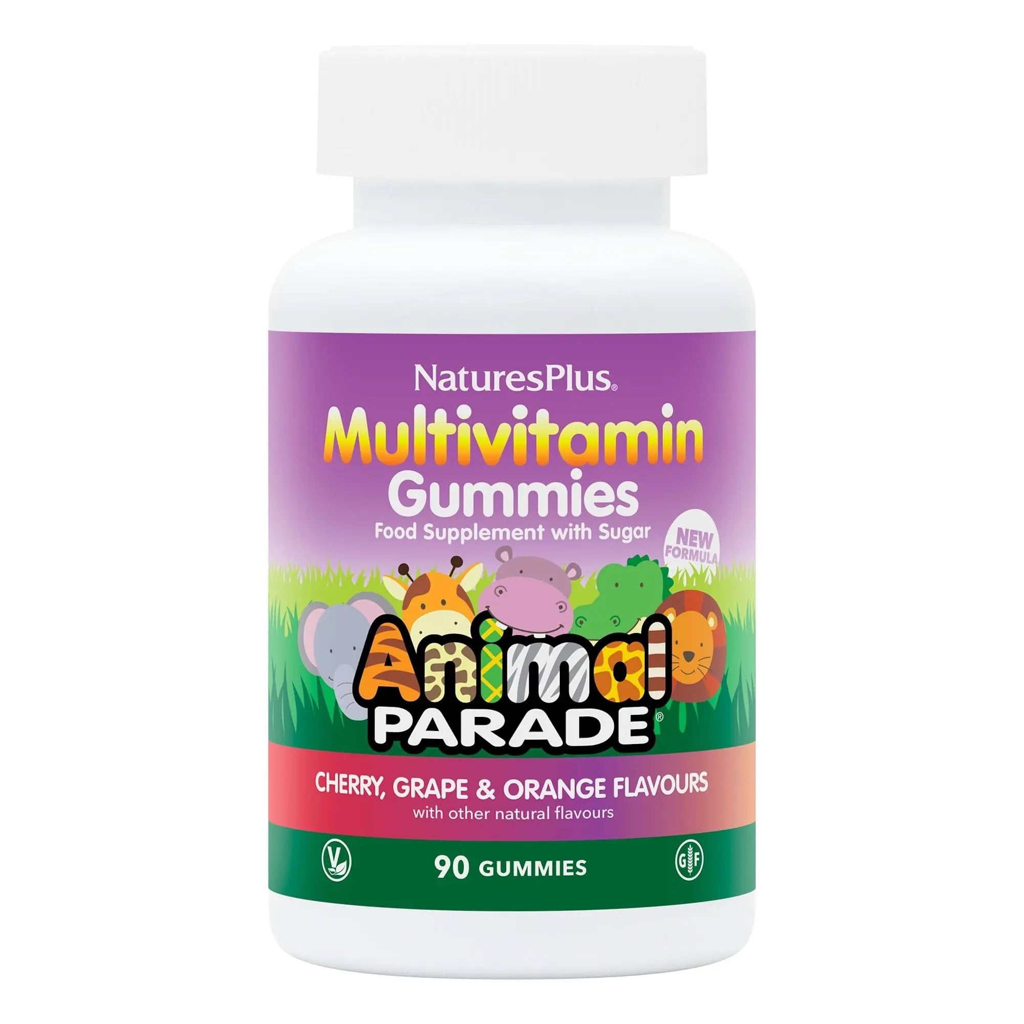 NaturesPlus Animal Parade Multivitamin Children's Gummies - 90 Count - Assorted Cherry, Grape & Orange Flavors NaturesPlusAu supplements