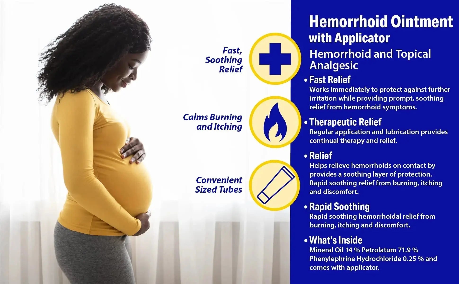 Hemorrhoidal Pain Relief Ointment 2 oz (56g) Per Tube Hemorrhoid Treatment for Fast Acting Itch, Swelling, and Maximum Strength Pain Relief (3 Pack) Hemorrhoidal OintmentAu supplements