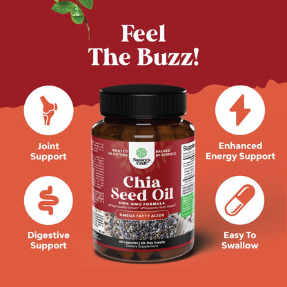 Chia Seed Oil Supplement for Weight Loss and Energy Natural Superfood Protein Metabolis Natures CraftUS supplements