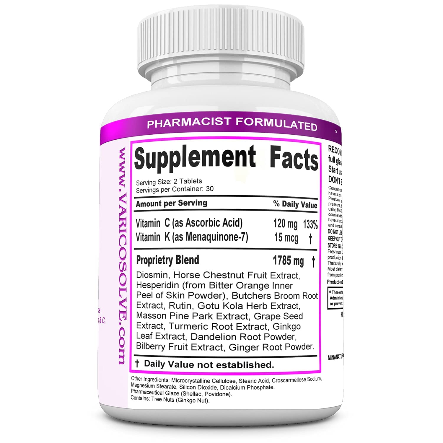 MINANATURALS VARICOSOLVE The Natural Supplement for Leg Veins. 60 Tablets MINANATURALSAu supplements