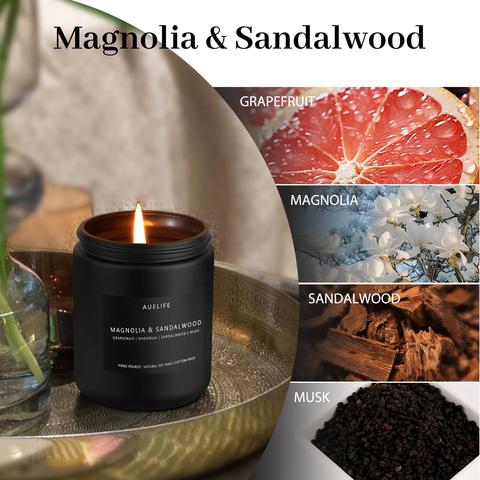 Scented Candles Set | Men Candles Set, Candles for Men Scented Candles for Home - 4 Pack Candles Scents AuelifeAu supplements