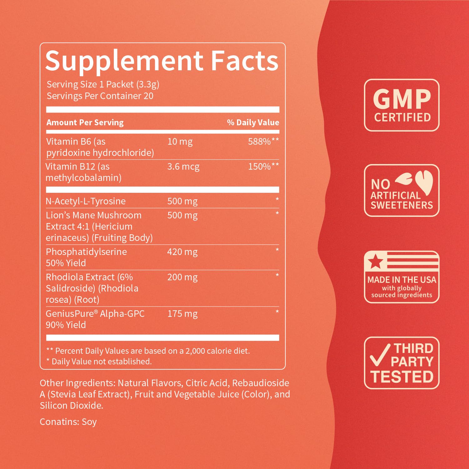 Nello Superfocus Focus Drink Mix – Fruit Punch Flavor – Alpha GPC, Lion’s Mane, Rhodiola & N-Acetyl L-Tyrosine – Sugar-Free, On-the-Go Packets – 20 Servings NelloAu supplements