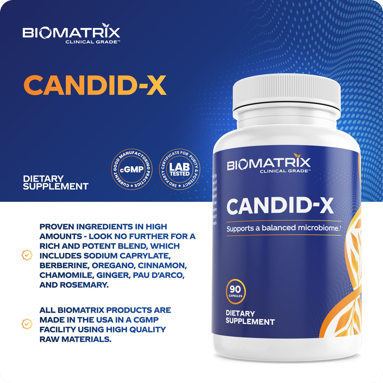 BioMatrix Candid-X Gut Cleanse with Berberine, Oregano, Sodium Caprylate, Chamomile, Ginger BioMatrixAu supplements