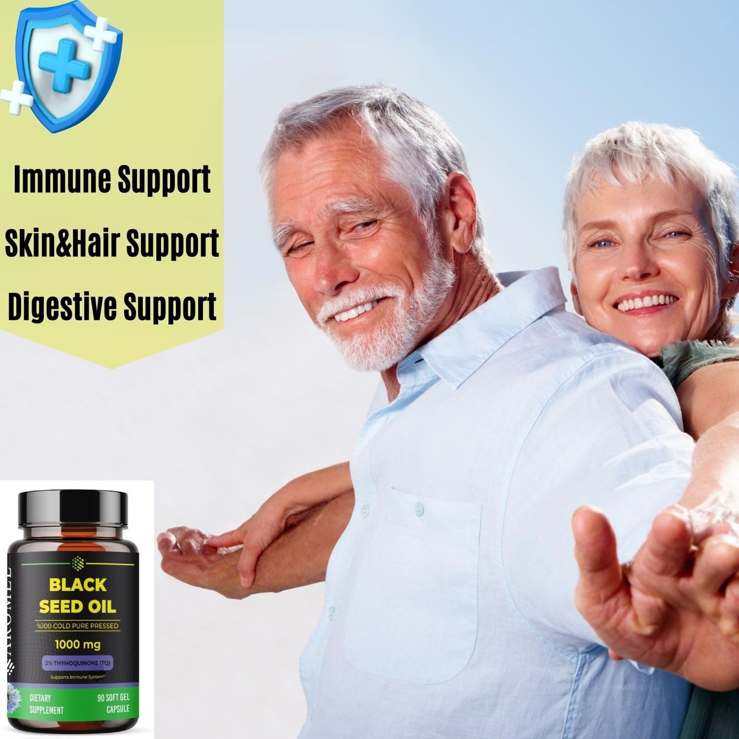 aromel Black Seed Oil Capsules, 90 Days Supply, 2% Thymoquinone, Non-GMO aromelUS supplements