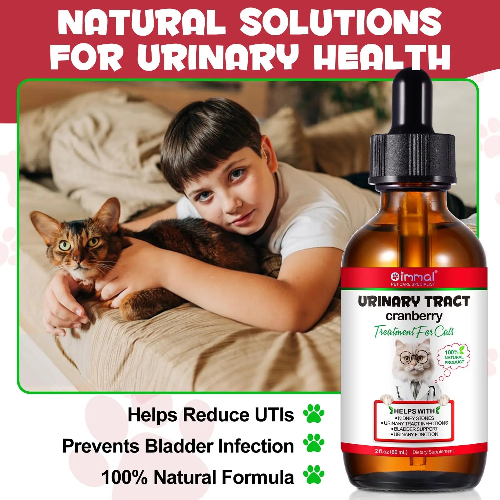 Cat Urinary Tract Infection Treatment, Cat UTI Treatment Drops Supports Bladder, Kidney Stone, Cranberry Kidney Bladder Support Supplement, Chicken Flavor, 60ml BTQAFVZTAu supplements
