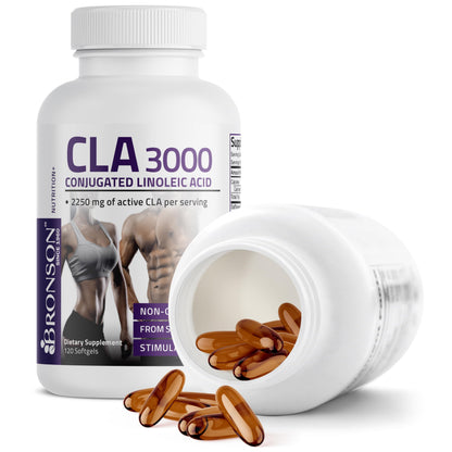 Bronson CLA 3000 Extra High Potency Supports Healthy Weight Management Lean Muscle Mass Non-Stimulating BronsonUS supplements