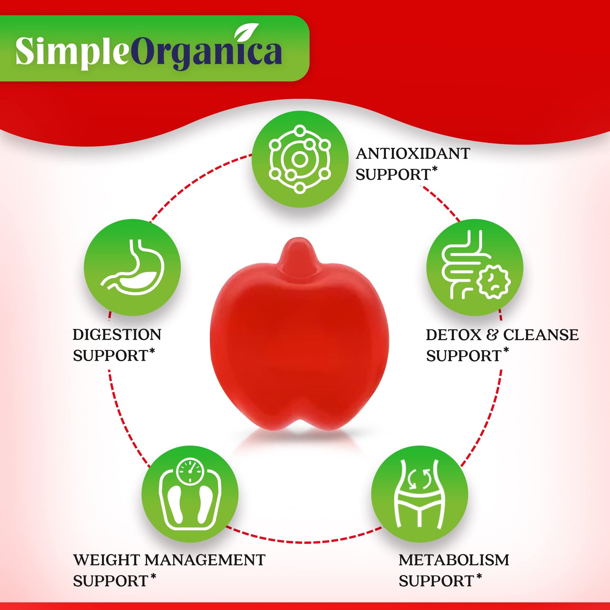 USDA Organic Apple Cider Vinegar Gummies with The Mother. AVC Keto Gummy Vitamins Simple OrganicaAu supplements