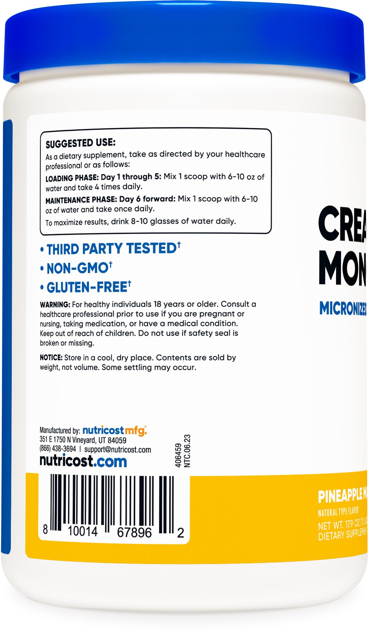 Nutricost Creatine Monohydrate Powder (Pineapple Mango, 500 Gram) - Micronized NutricostAu supplements