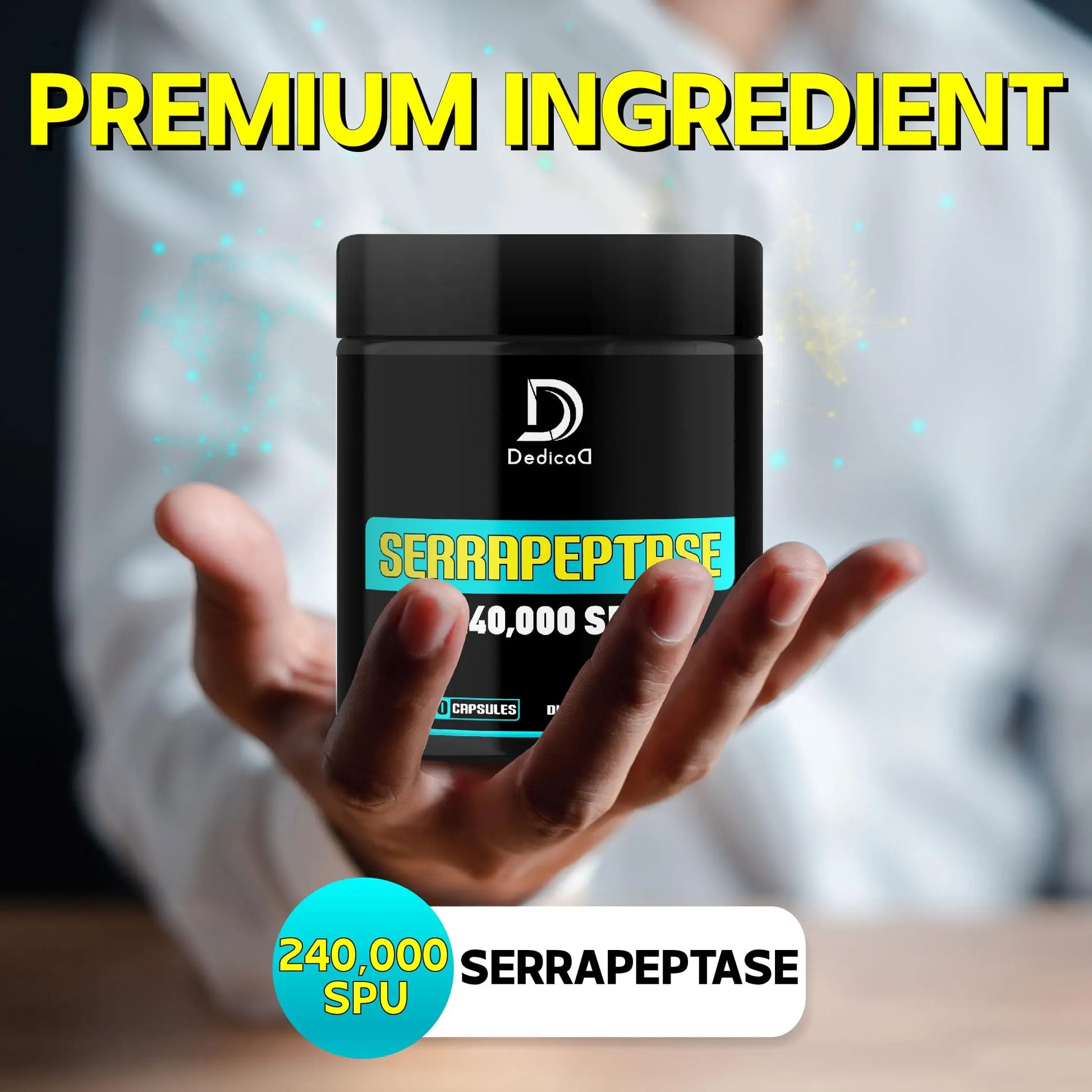 DEDICAD Serrapeptase Supplement 240,000 SPU - 150 Capsules for Smooth Breathing, Heart Health & Immune System Support - 75-Serving Supply DEDICADnz supplements