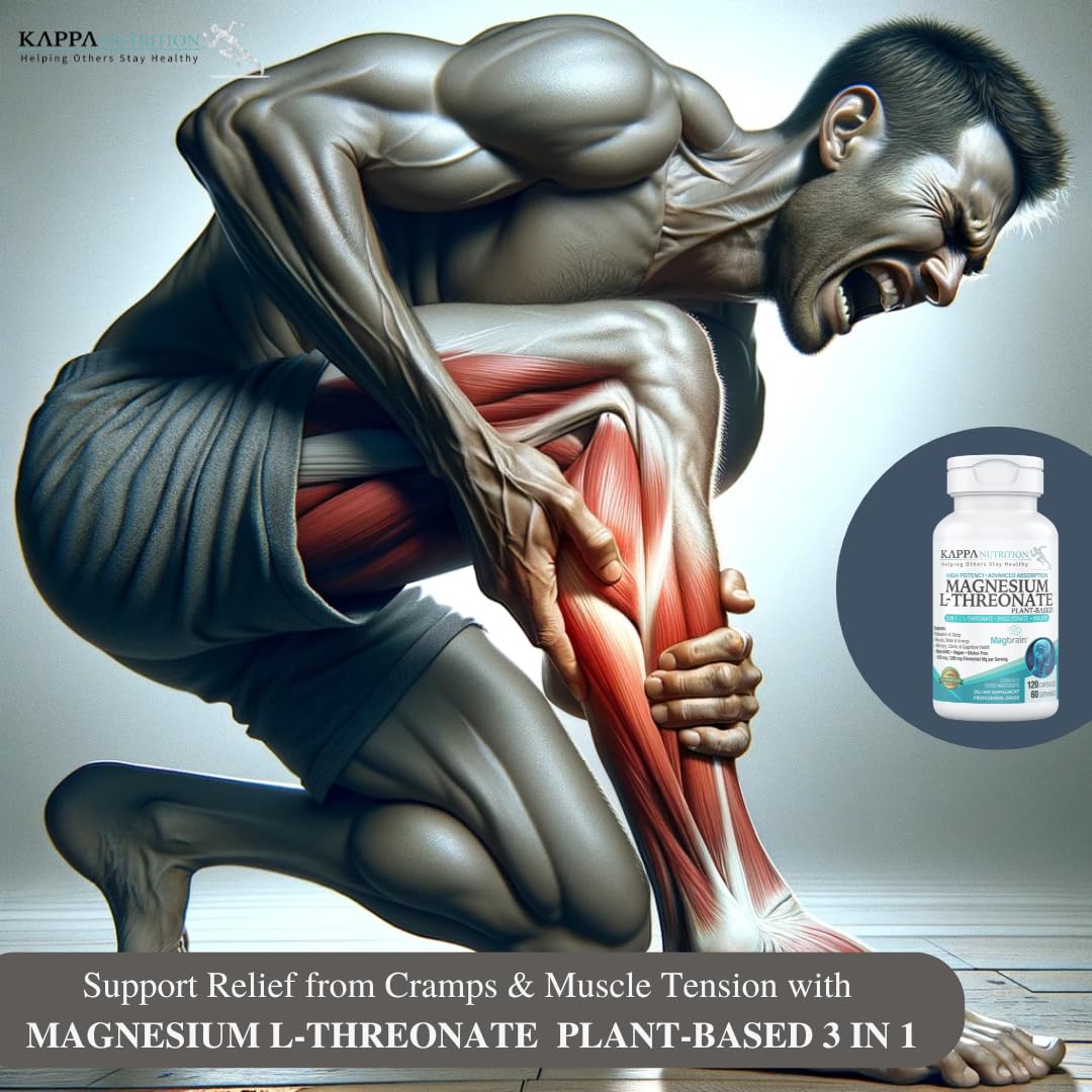 Kappa Nutrition Powered by Magbrain™ Magnesium L-Threonate Plant-Based, 420mg Elemental Magnesium (3 Capsules) from 2,253mg, 120 Vegan Capsules, Brain, Sleep & Muscle Support. KAPPA NUTRITIONAu supplements