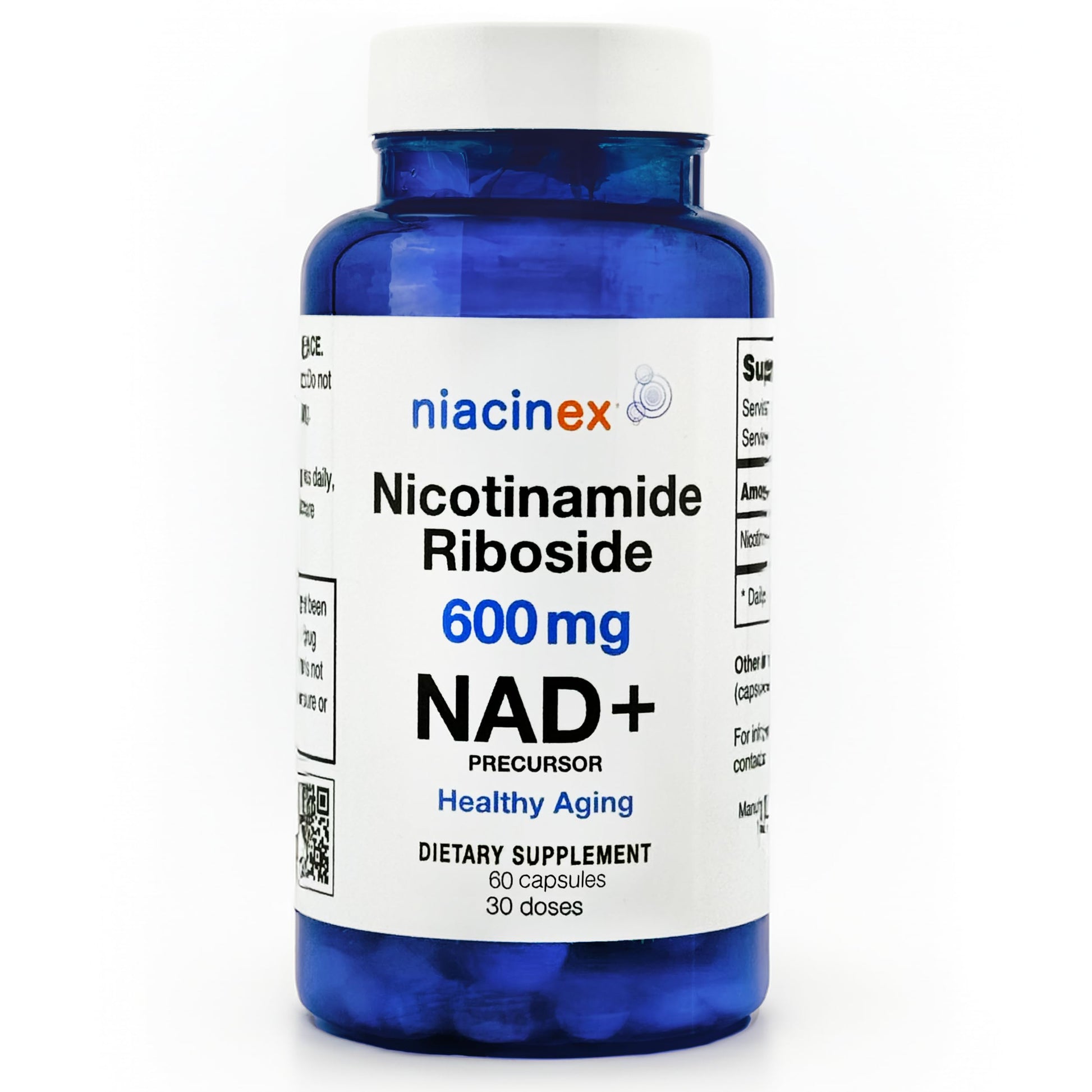 Niacinex NAD+ Supplement - 600mg Pure Nicotinamide Riboside (NR) - Healthy Aging, Mental Clarity & Energy Booster - Cell Regeneration Supplements for Women and Men - 60 NAD Plus Capsules - Made in USA NiacinexAu supplements