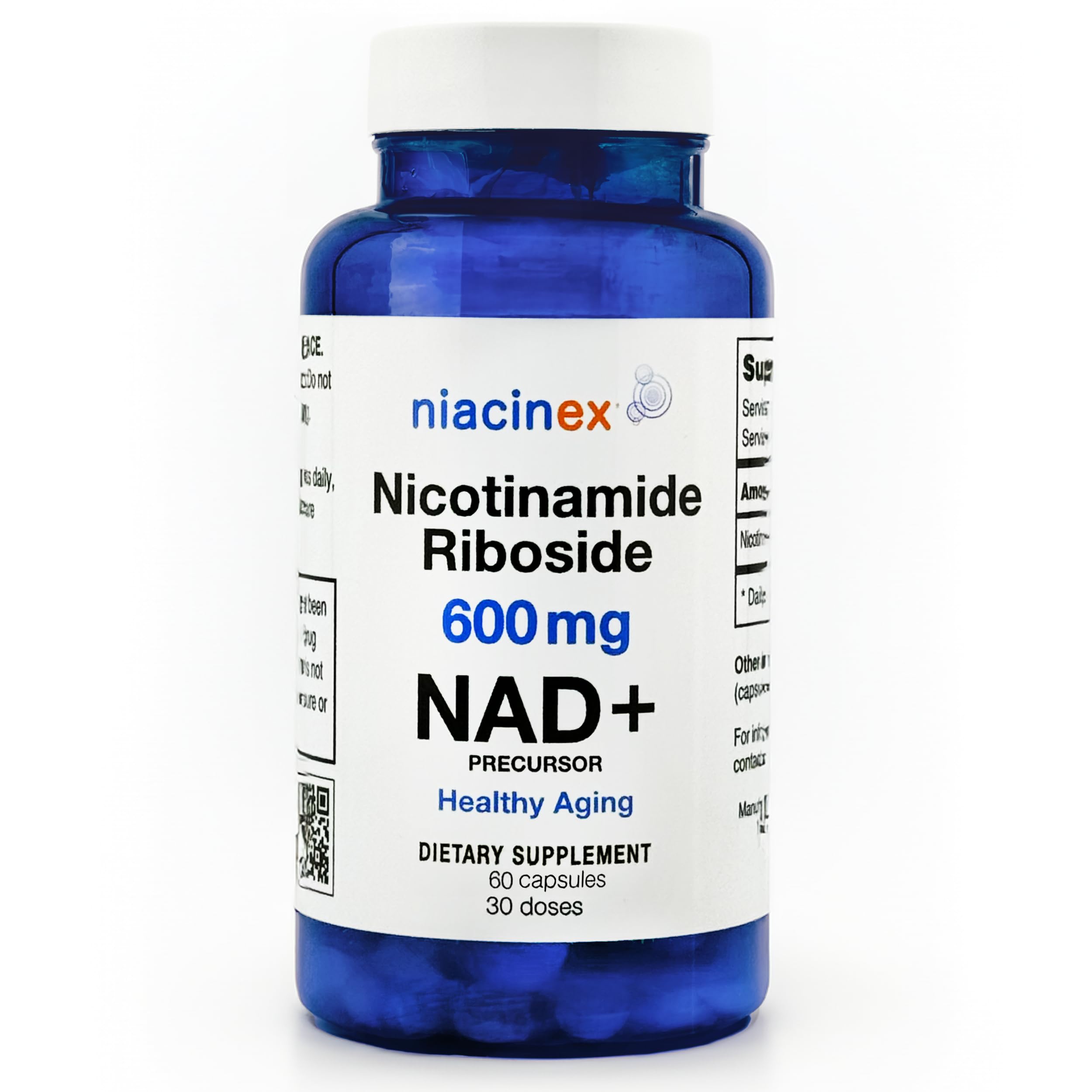 Niacinex NAD+ Supplement - 600mg Pure Nicotinamide Riboside (NR) - Healthy Aging, Mental Clarity & Energy Booster - Cell Regeneration Supplements for Women and Men - 60 NAD Plus Capsules - Made in USA NiacinexAu supplements