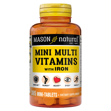 MASON NATURAL Mini Multi Vitamins with Iron, Vitamins A, C, D, E, B1, B2, B3, B6, B12, Folate and Calcium for Overall Health MASON NATURALAu supplements
