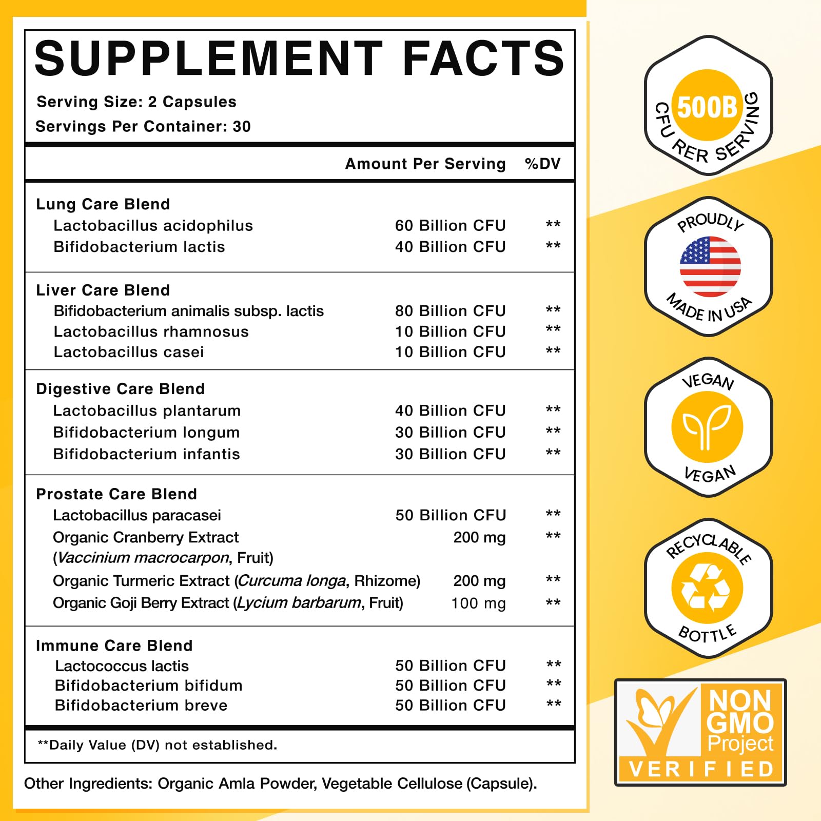 Probiotics for Men, 500 Billion CFUs & 12 Strains Mens Probiotic with Turmeric Cranberry, Goji, Gut Health for Men, for Digestive Health, Gut, Bloating & Gas, Immune, Energy Support, 120-Day Supply RSETUAu supplements