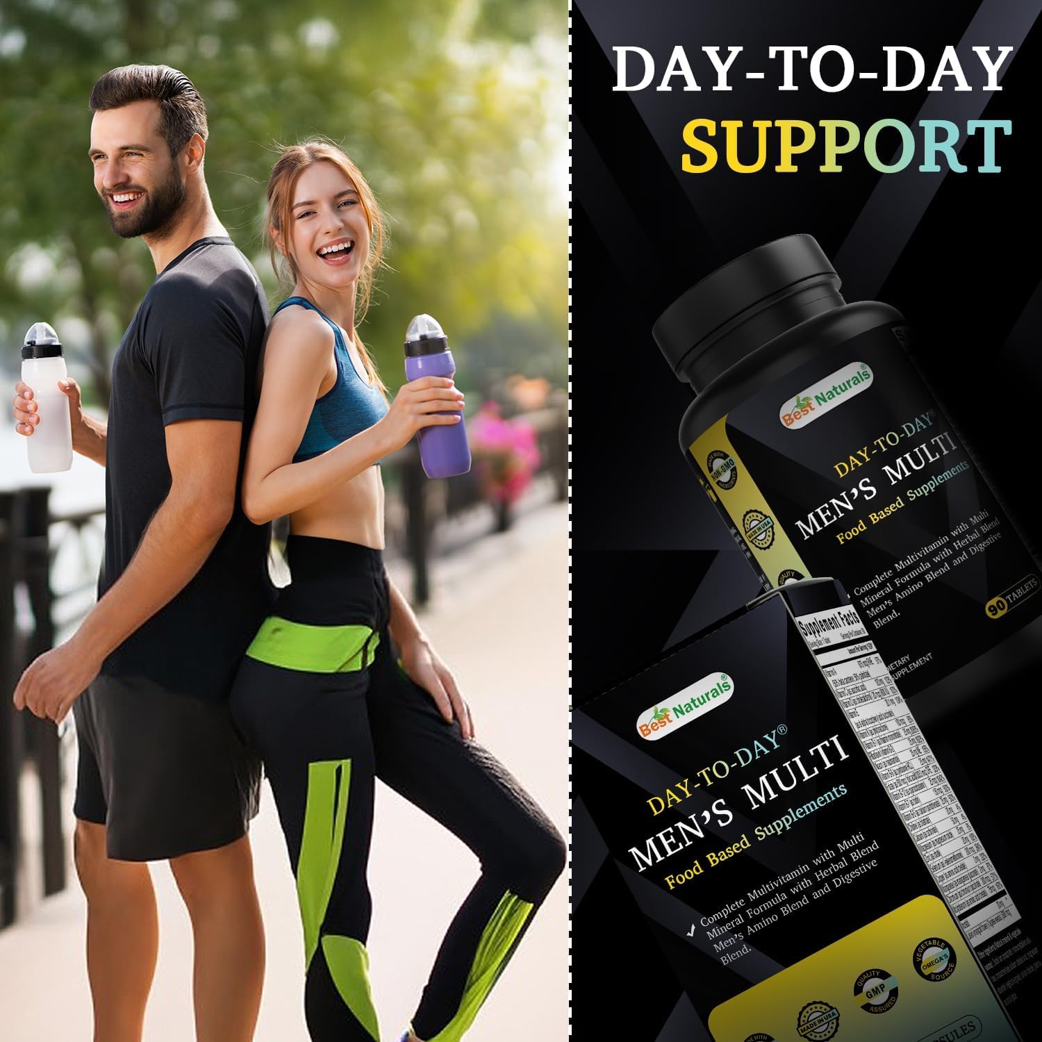 Best Naturals Day-to-Day Men's Multivitamin Food Based Supplement with Vitamin A, L-Arginine, L-Glutamine, L-Lysine- 90 Tablets Best NaturalsAu supplements