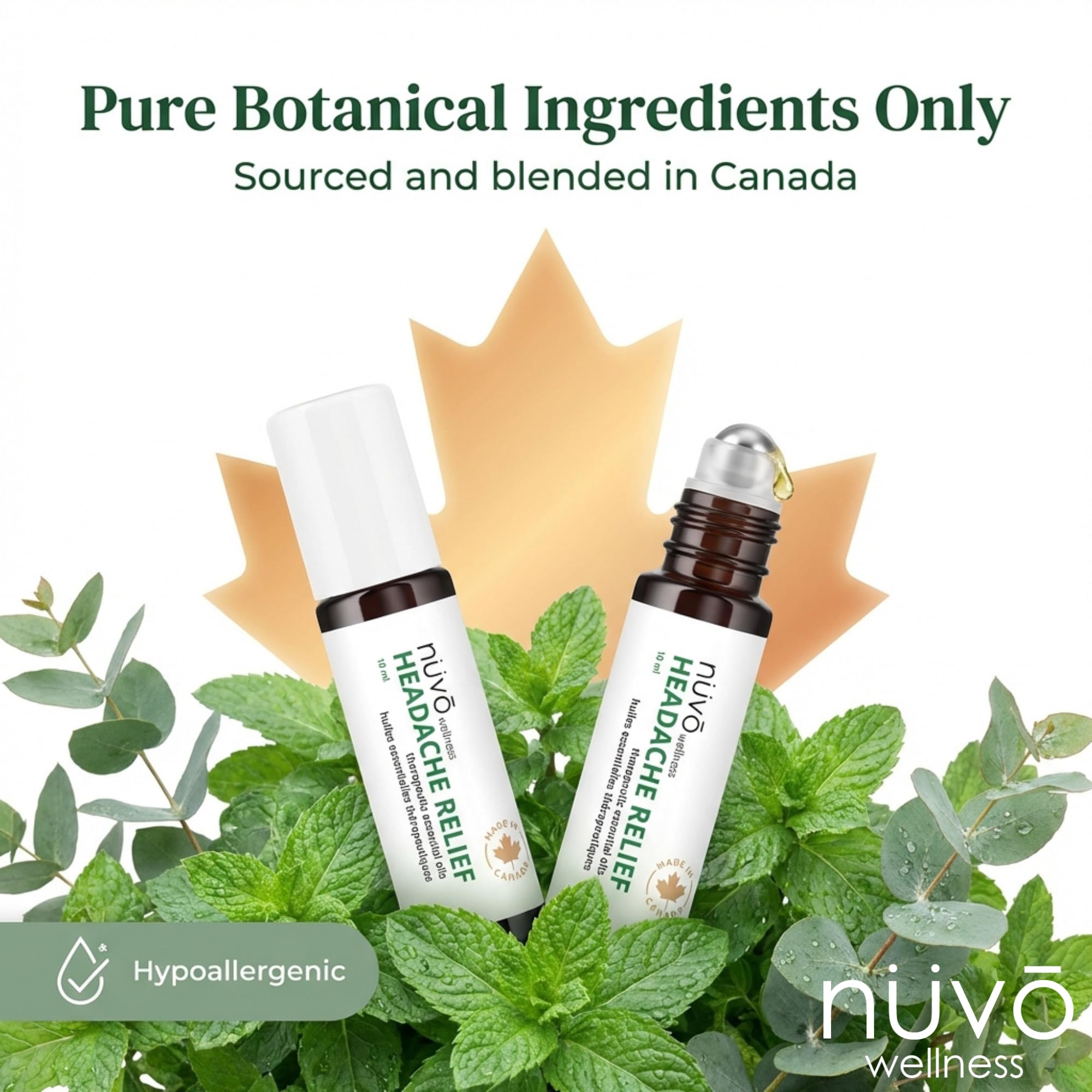 Migraine Relief Roll-On, Made with Peppermint, Lavender, Eucalyptus, & Other Aromatherapy Essential Oils, for Headaches, and Sore Muscles NUVO WELLNESSAu supplements