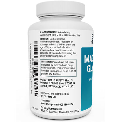 Dr. Berg's Magnesium Glycinate 400mg - Fully Chelated Veg Capsules for Stress Dr. Berg NutritionalsUS supplements