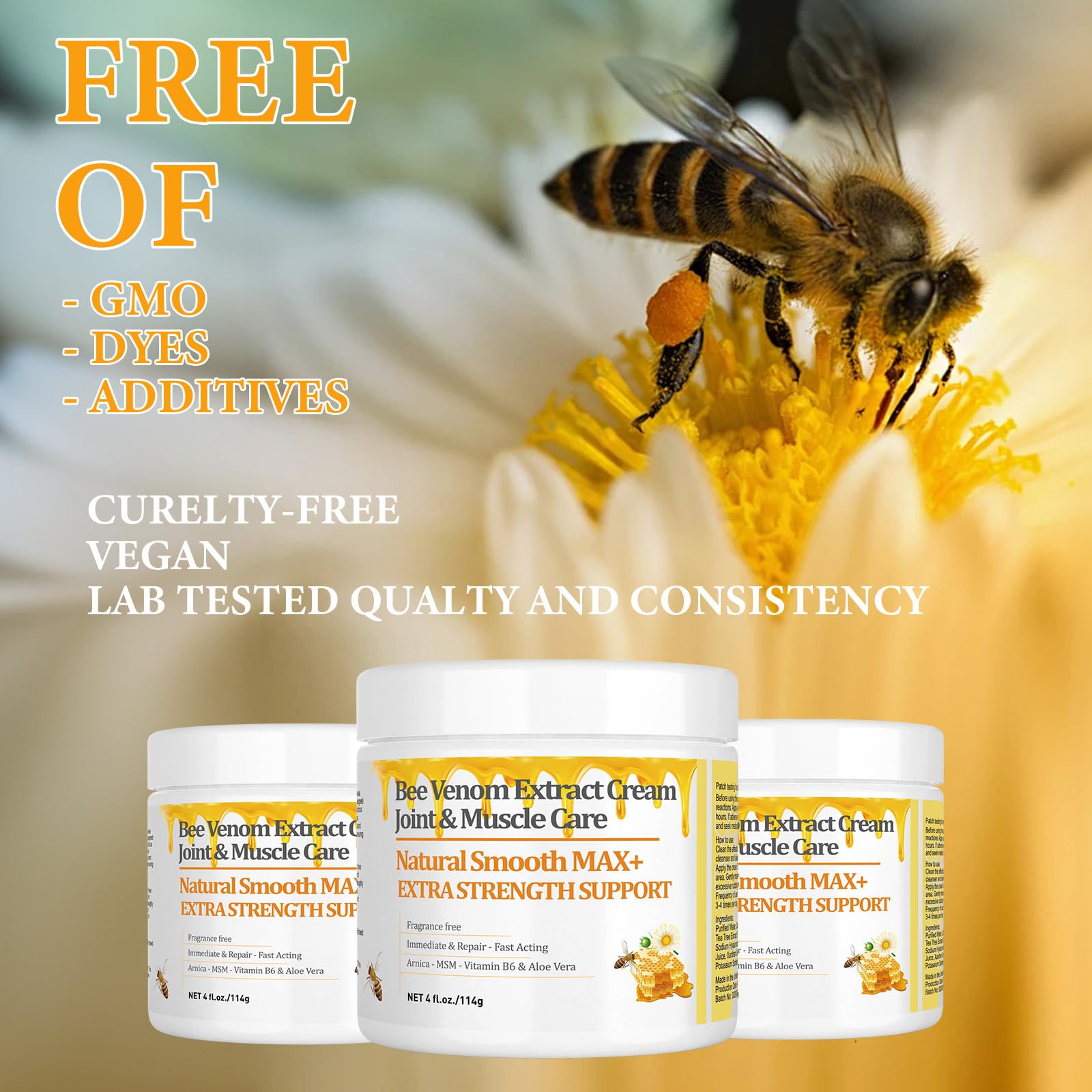 HIKCOSLLY New Zealand Bee Venom Cream, High Strength Recovery Muscle Joint Cream, Natural Organic, Soothe Back, Neck, Hands, Feet, Shoulder, Leg, Knee, Ankle Pain HIKCOSLLYAu supplements