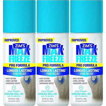 Zim's Max Freeze Pro Formula Longer Lasting Pain Relief Cold Therapy Cooling Roll-On 3 Oz. (Pack of 3) WutsarAu supplements