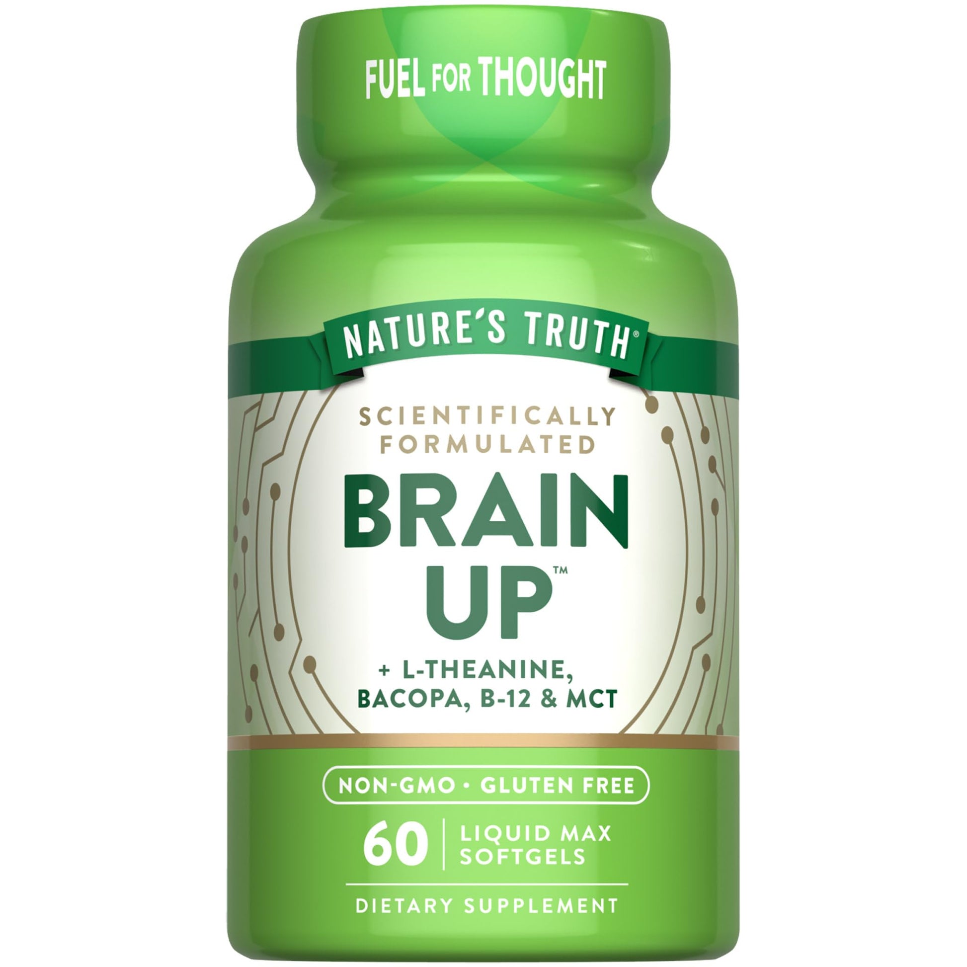 Nature's Truth Brain Up Softgels | 60 Count | with L-Theanine, Bacopa, B-12 & MCT | Non-GMO and Gluten Free Supplement Nature's TruthAu supplements