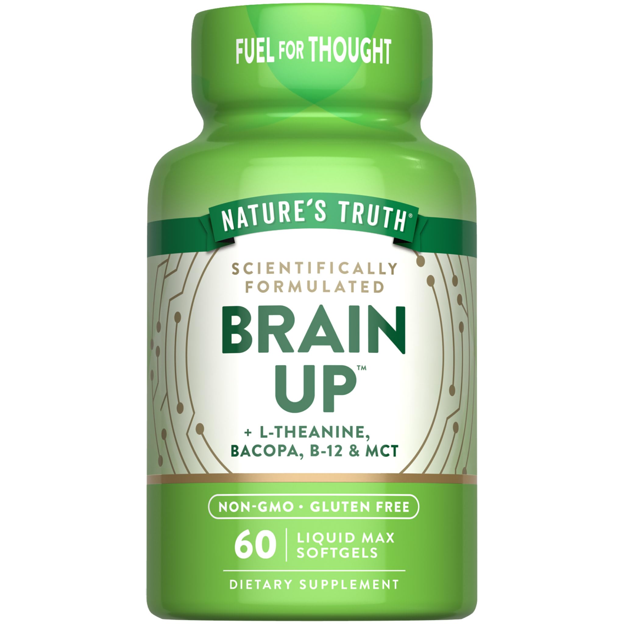 Nature's Truth Brain Up Softgels | 60 Count | with L-Theanine, Bacopa, B-12 & MCT | Non-GMO and Gluten Free Supplement Nature's TruthAu supplements
