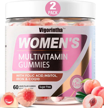 Vigorintha 2 Pack Sugar Free Womens Multivitamin Gummies with 19 Multi Vitamins & Minerals,Iron,Calcium,Folate,Biotin,Inositol VigorinthaAu supplements