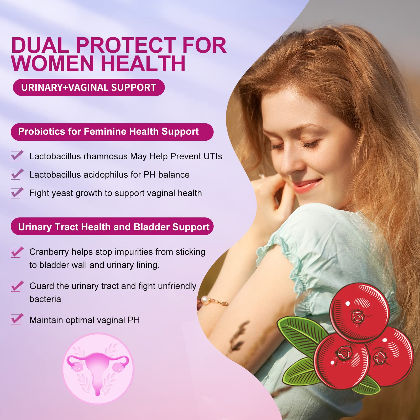 OMOGS Women's Probiotic,with Cranberry Extract and Organic Prebiotics,90 Billion CFUs OMOGSAu supplements
