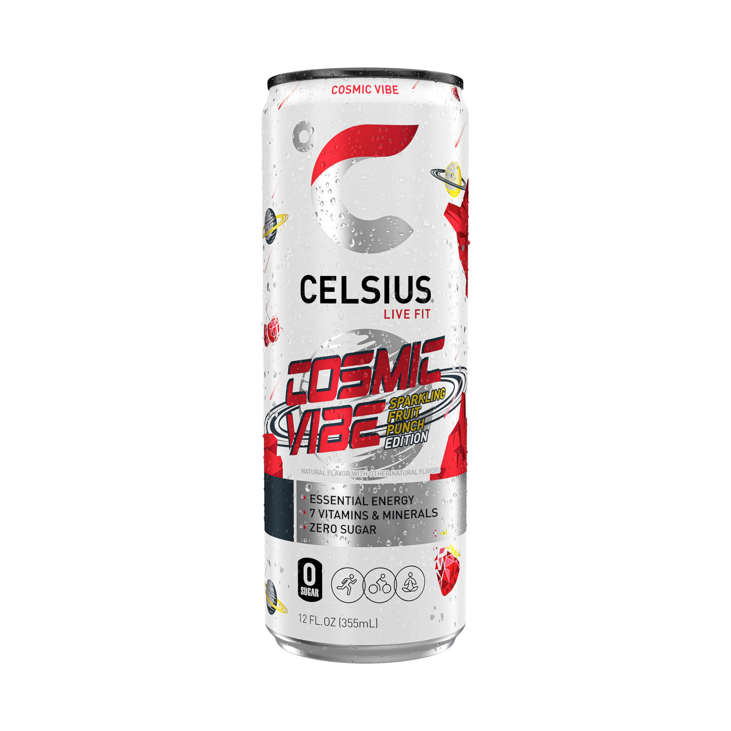 CELSIUS Sparkling Cosmic Vibe, Functional Essential Energy Drink 12 Fl Oz (Pack of 12) CELSIUSUS supplements