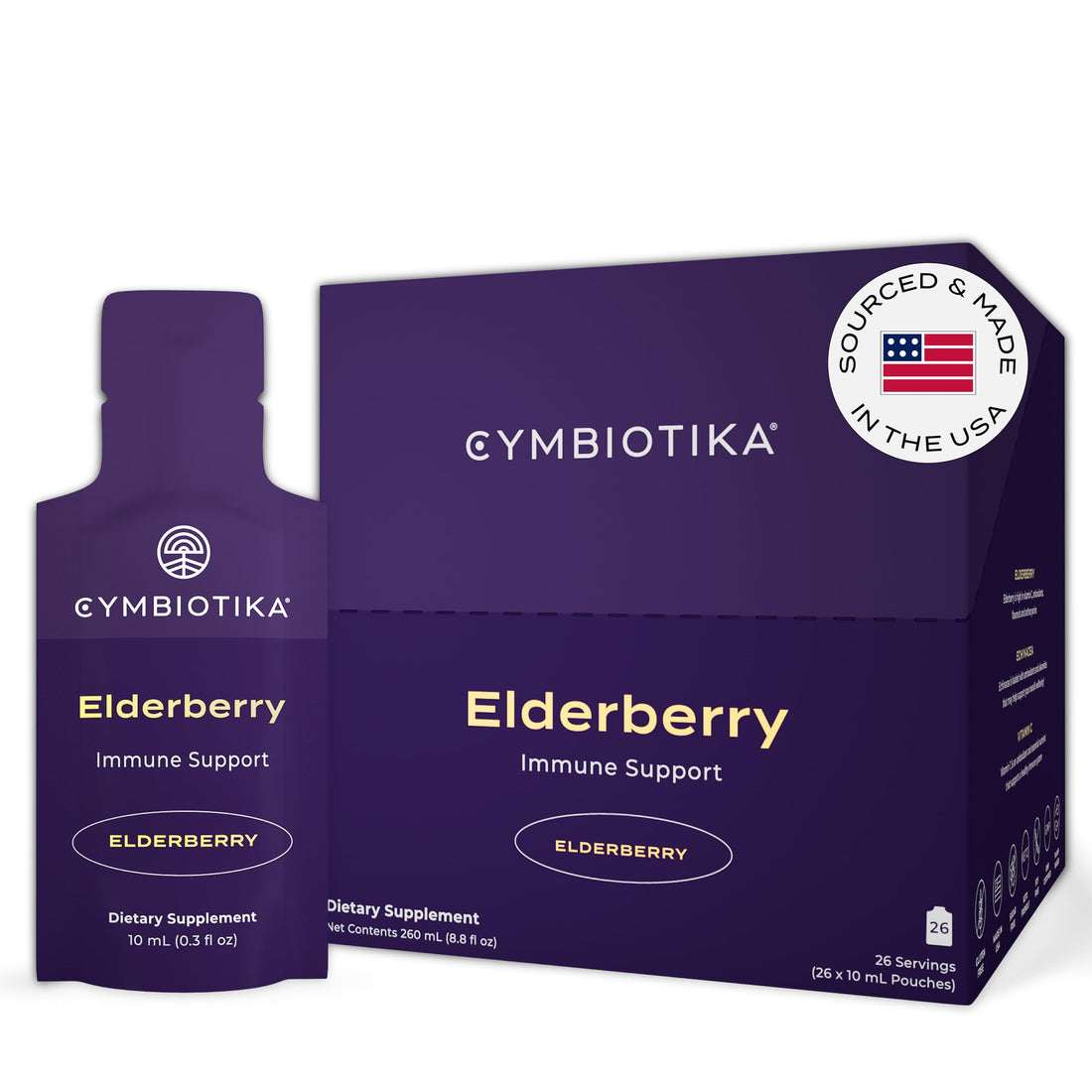CYMBIOTIKA Adults Elderberry Boost Supplement – Organic Elderberry with Vitamin E for Immune Support – Gluten-Free, Vegan, Keto (Pack of 26) CYMBIOTIKAUS supplements