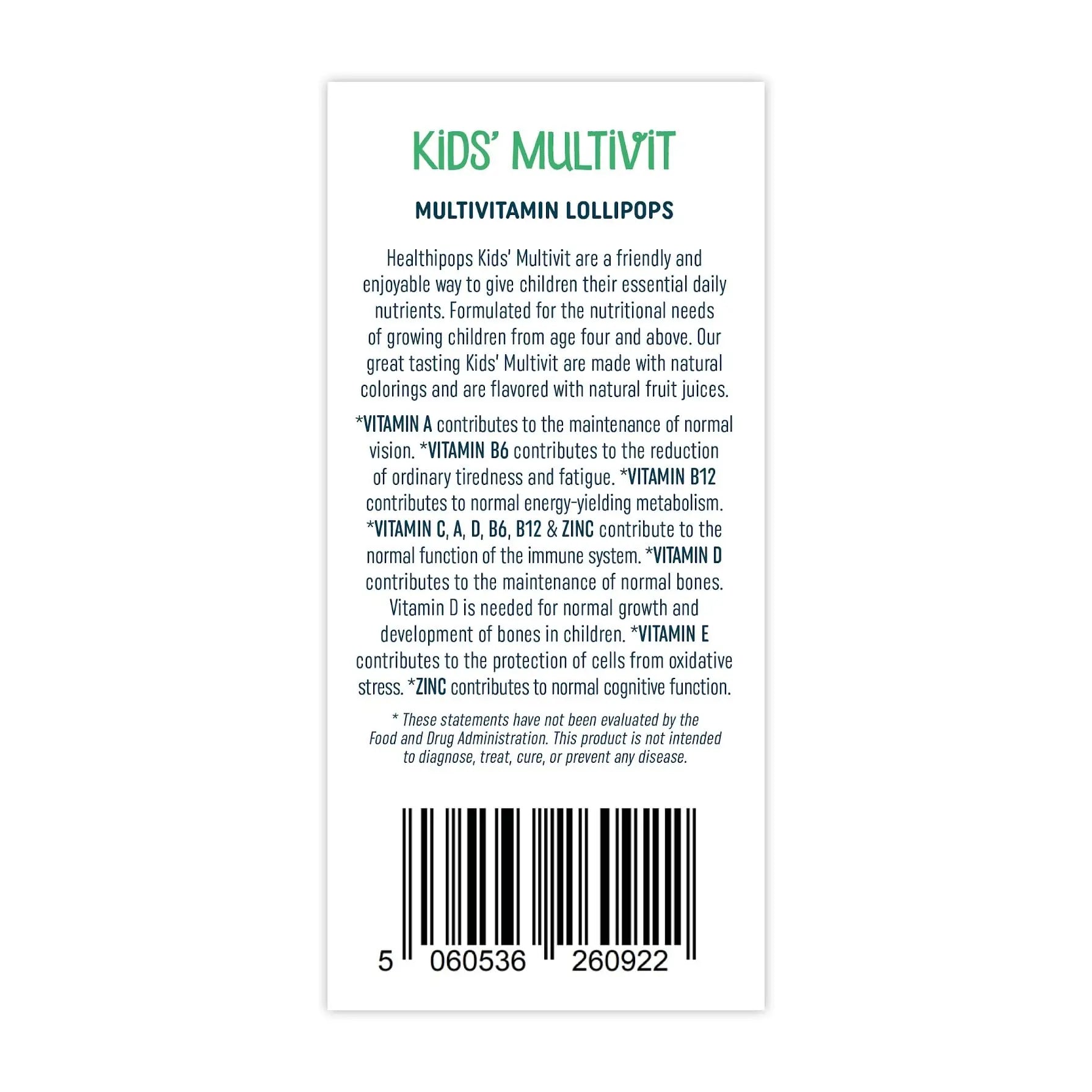 Healthipops Kids Multivitamin Lollipops (6-Pack) Healthipops Vitamin & Mineral LollipopsAu supplements