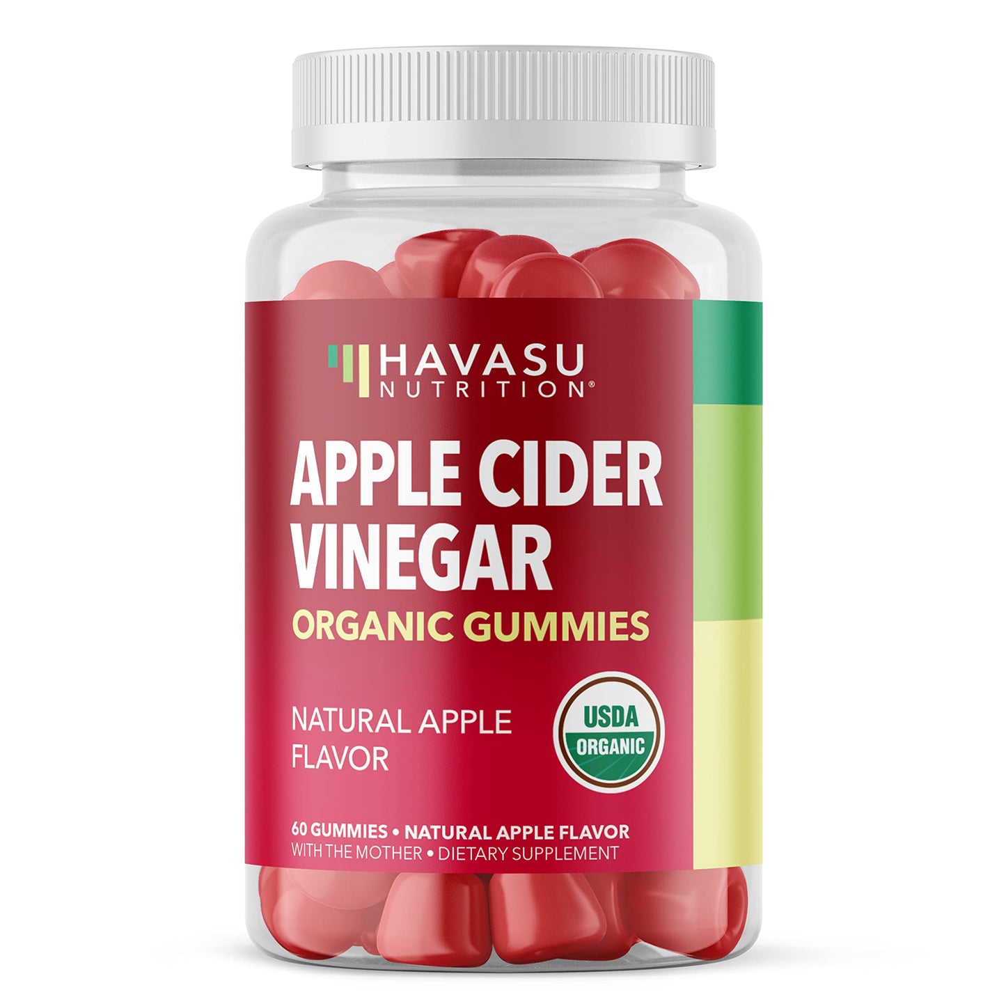 Organic Apple Cider Vinegar Gummies Detox | The Mother Enzyme | ACV Gummy HAVASU NUTRITIONUS supplements