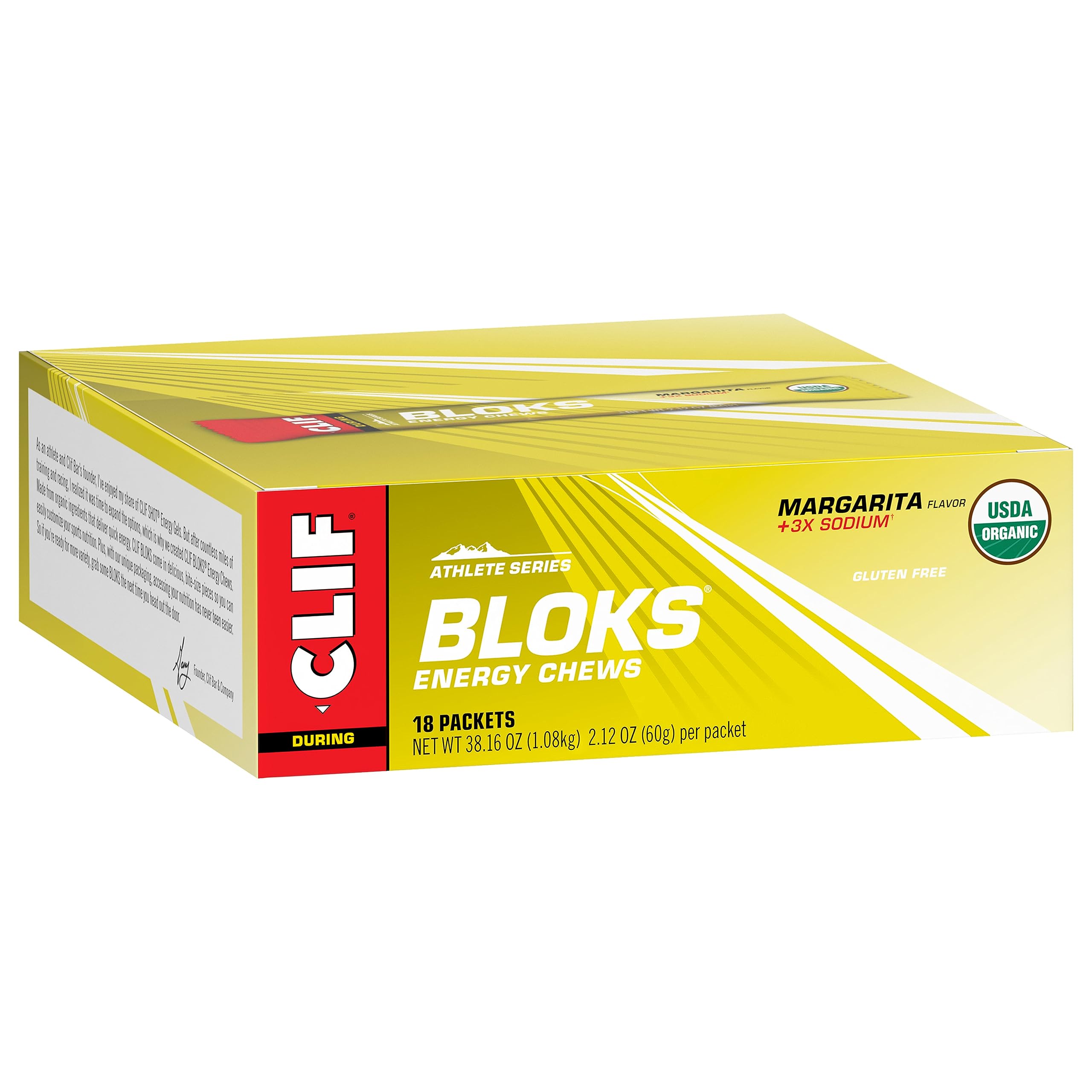CLIF BLOKS - Margarita Flavor with 3X Sodium - Energy Chews - Non-GMO Clif BarUS supplements