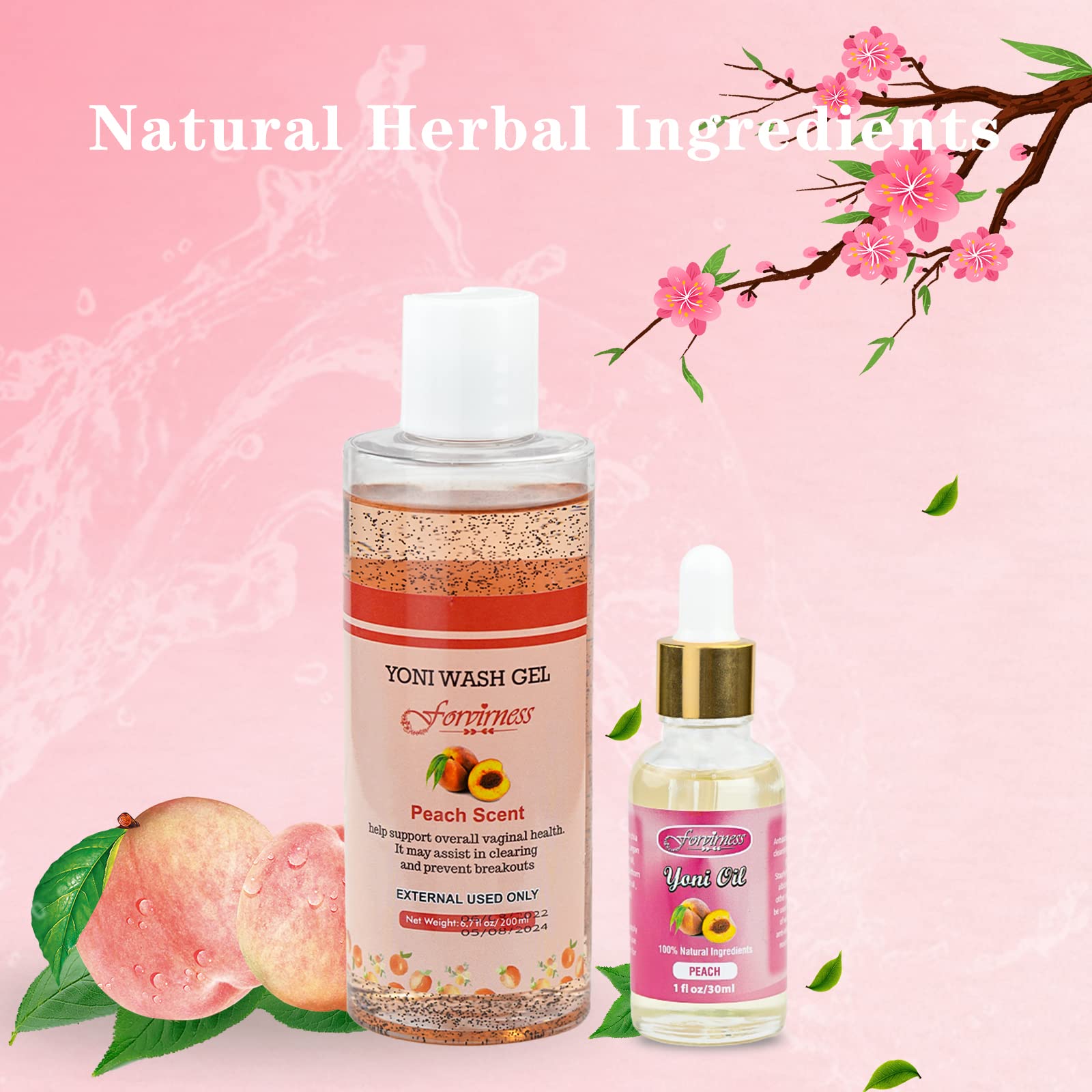 forvirness Feminine Wash & Natural Yoni Oil Set - Cleanse, Remove Odor, pH Balance for Women forvirnessAu supplements