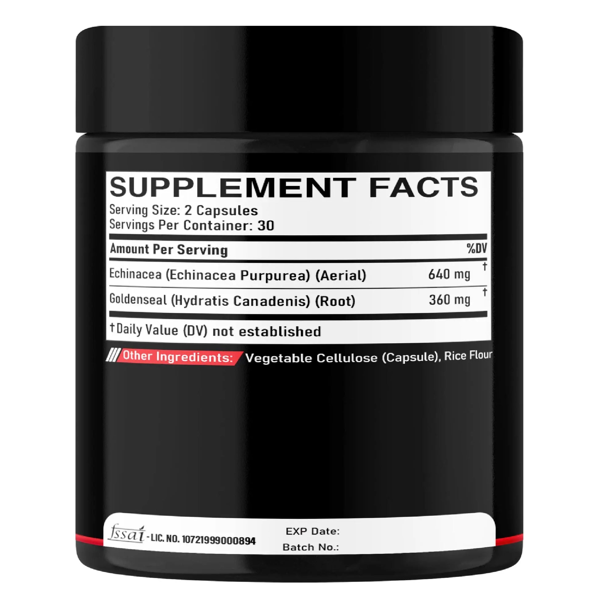 DEDICAD 1000mg Echinacea Goldenseal Capsules - Support Immune System, Well-Being & Overal Health - 60 Veggie Capsules - Non-GMO, Gluten-Free DEDICADnz supplements