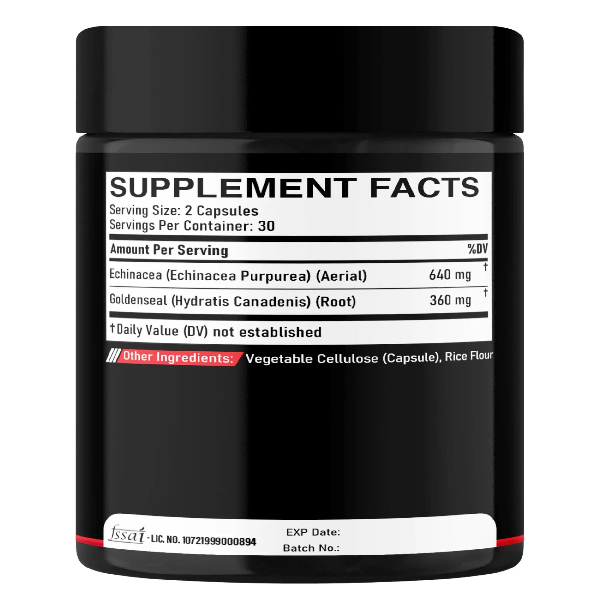 DEDICAD 1000mg Echinacea Goldenseal Capsules - Support Immune System, Well-Being & Overal Health - 60 Veggie Capsules - Non-GMO, Gluten-Free DEDICADnz supplements