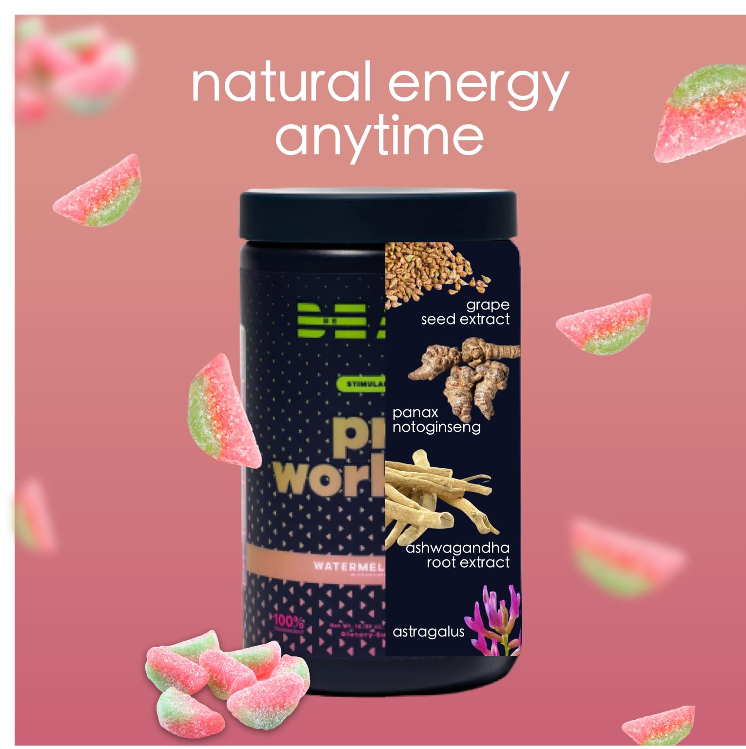 BEAM Be Amazing Vegan Stim Free Pre-Workout Powder | Energy Booster Powdered Drink BEAMAu supplements