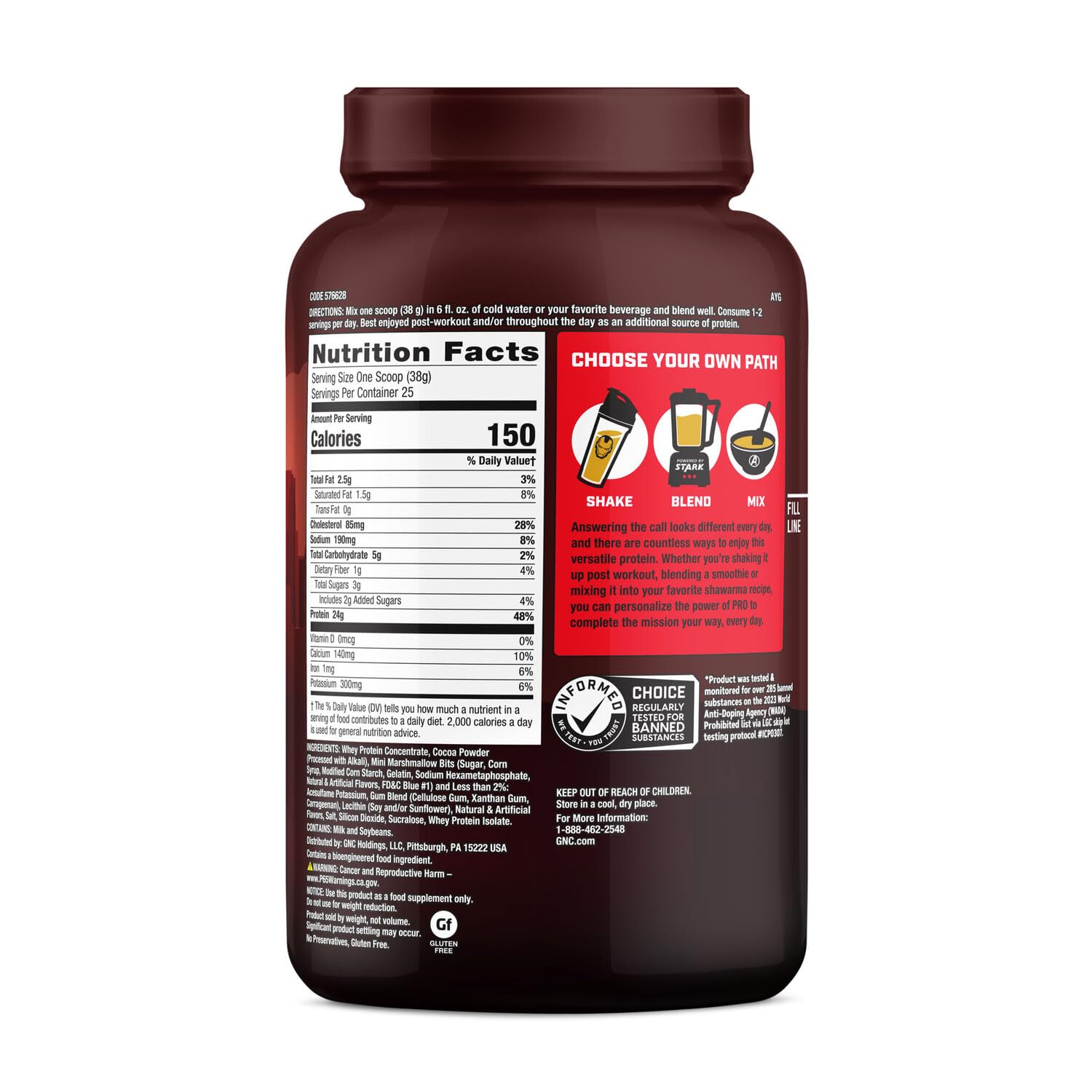 GNC Pro Performance 100% Whey - Marvel: High-Flying S'Mores - 25 Servings GNCUS supplements
