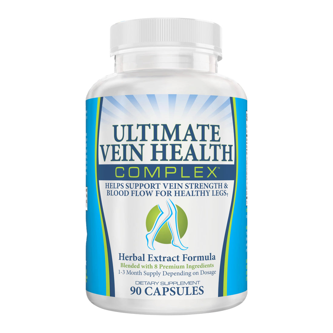 8-in-1 Vein & Leg Health Circulation Support Supplements | Leg + Vein Formula | Circulatory Support Supplement | 1-Month Supply | 90 Capsules Elevate Recovery SupplementsAu supplements