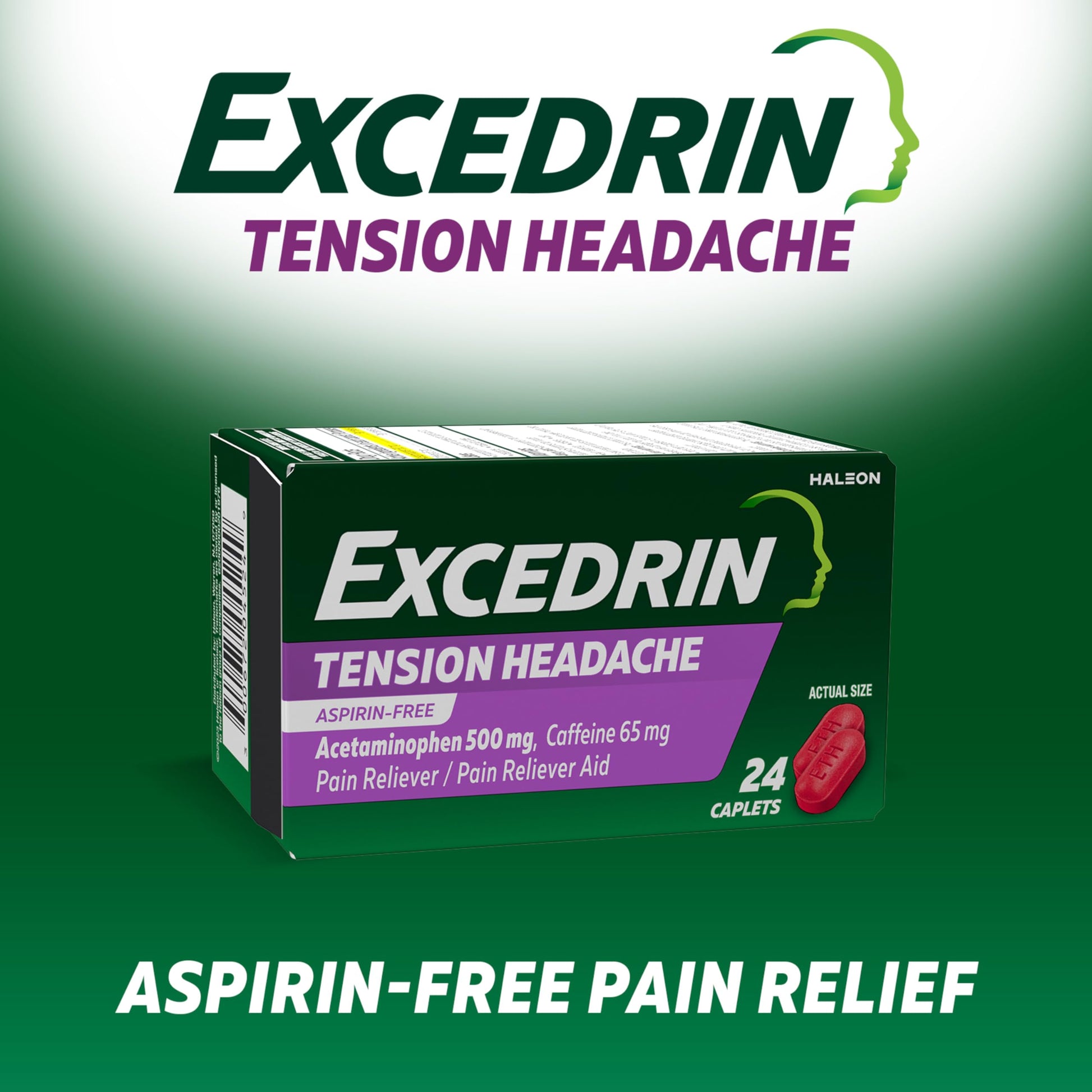 Excedrin Tension Headache Relief Caplets Without Aspirin for Head, Neck and Shoulder Pain Relief - 100 Count ExcedrinAu supplements