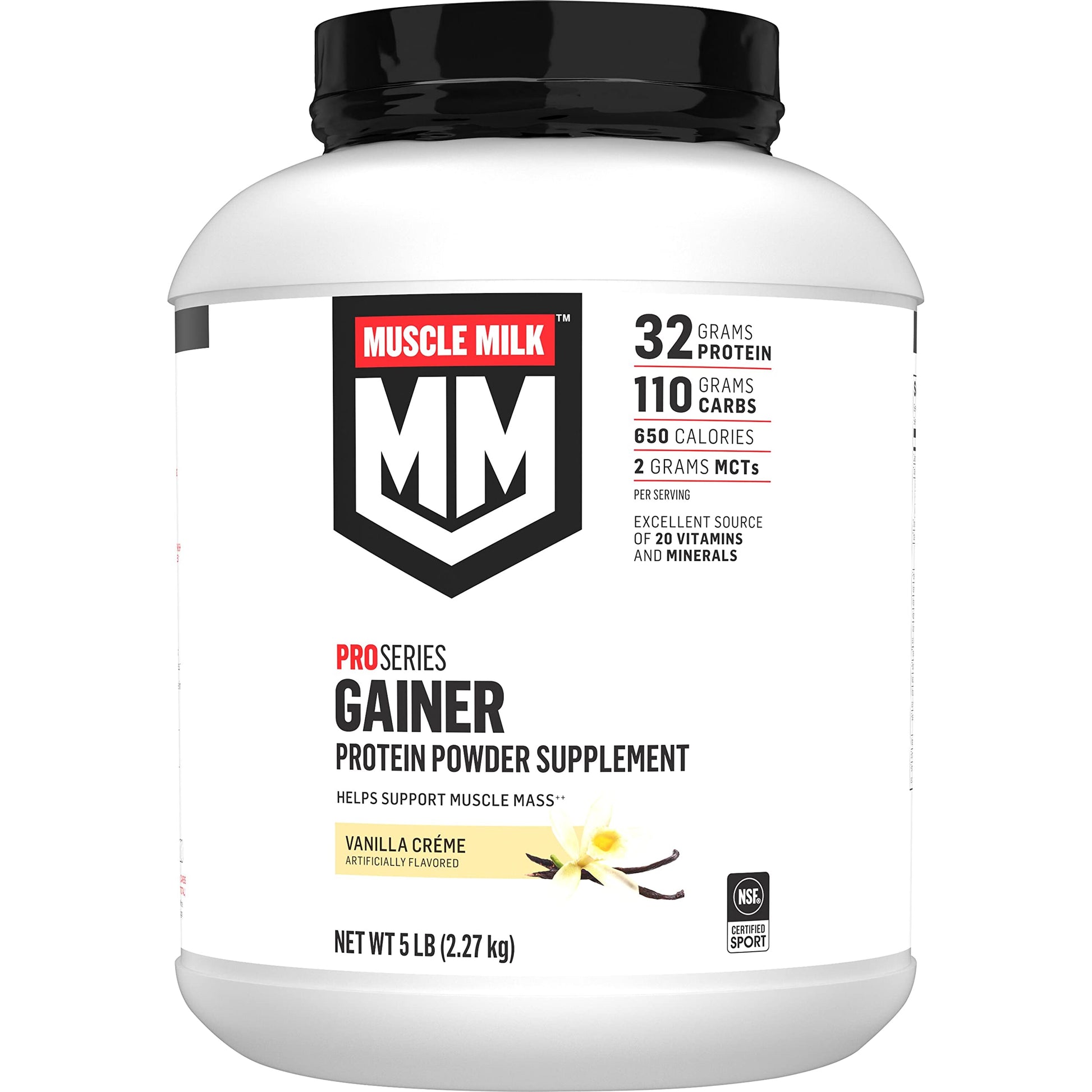 Muscle Milk Gainer Protein Powder, Vanilla Creme, 32g Protein, 5 Pound Muscle MilkUS supplements