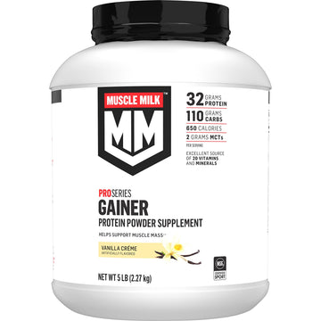 Muscle Milk Gainer Protein Powder, Vanilla Creme, 32g Protein, 5 Pound Muscle MilkUS supplements